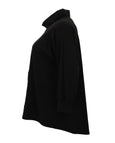 Sympli Fleece Funnel Neck Pullover with Kangaroo Pocket in Black