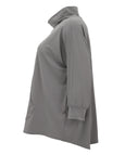 Sympli Fleece Funnel Neck Pullover with Kangaroo Pocket in Taupe