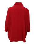 Sympli Fleece Funnel Neck Pullover with Kangaroo Pocket in Poppy