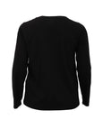 Eileen Fisher Organic Pima Cotton Jersey round Neck Long Sleeve Tee in Black