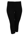 Verpass Stretch Ankle Pant with Hem Slit and Chain Trim in Black
