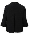 Joseph Ribkoff Textured Woven jacket with Stand Collar in Black