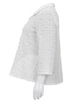 Joseph Ribkoff Textured Woven jacket with Stand Collar in White