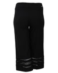 Joseph Ribkoff Stretch Millennium Pull-on Crop Pant with Lace Insets in Black