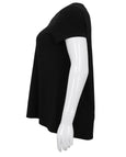 Joseph Ribkoff Silky Knit A-Line Short Sleeve Top in Black