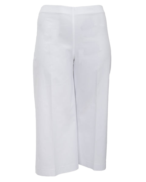 Joseph Ribkoff Stretch Pull-On Wide Leg Crop Pant in White