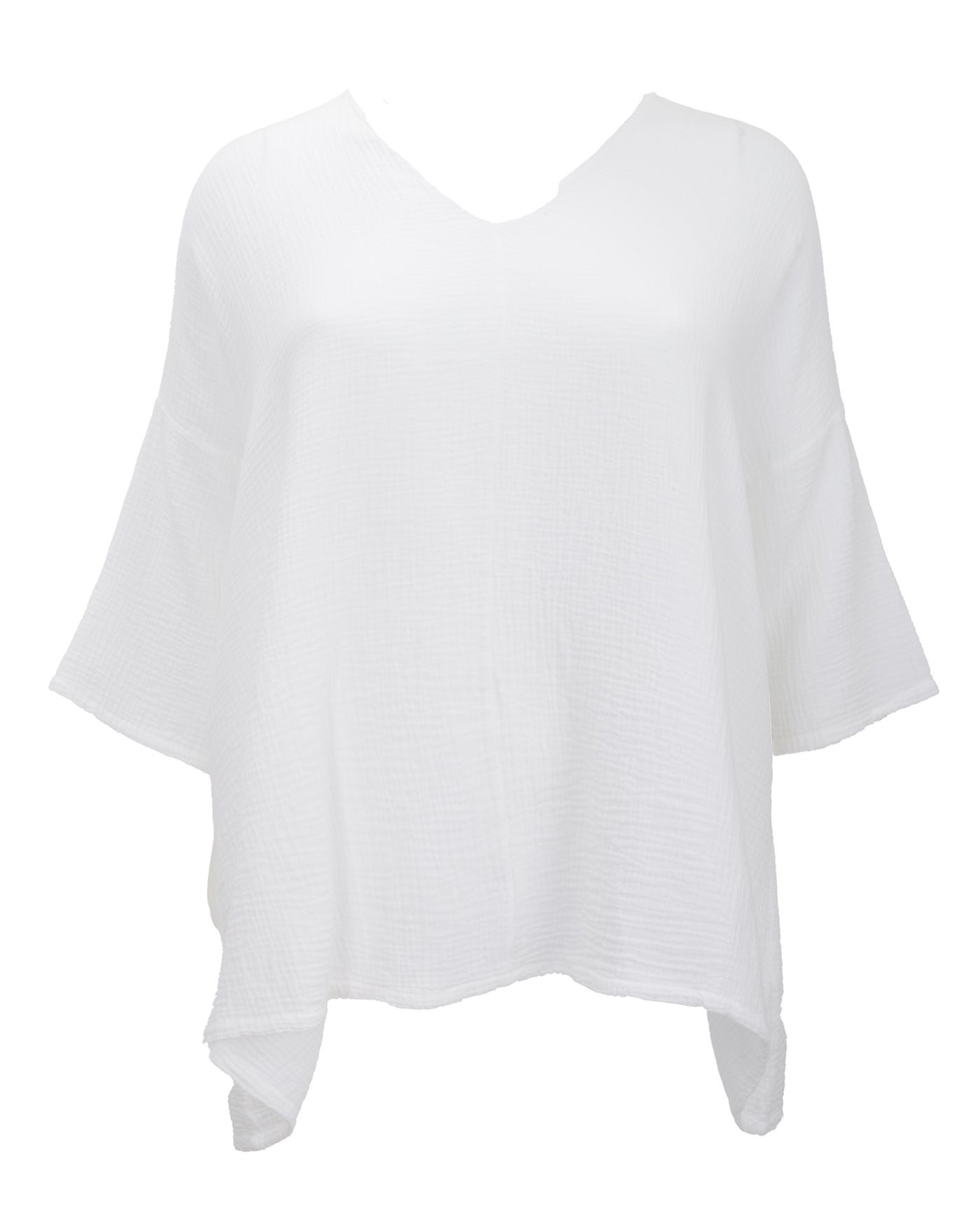 Bryn Walker Cotton Gauze Bax Shirt in White | Fashion for Full Figure Women
