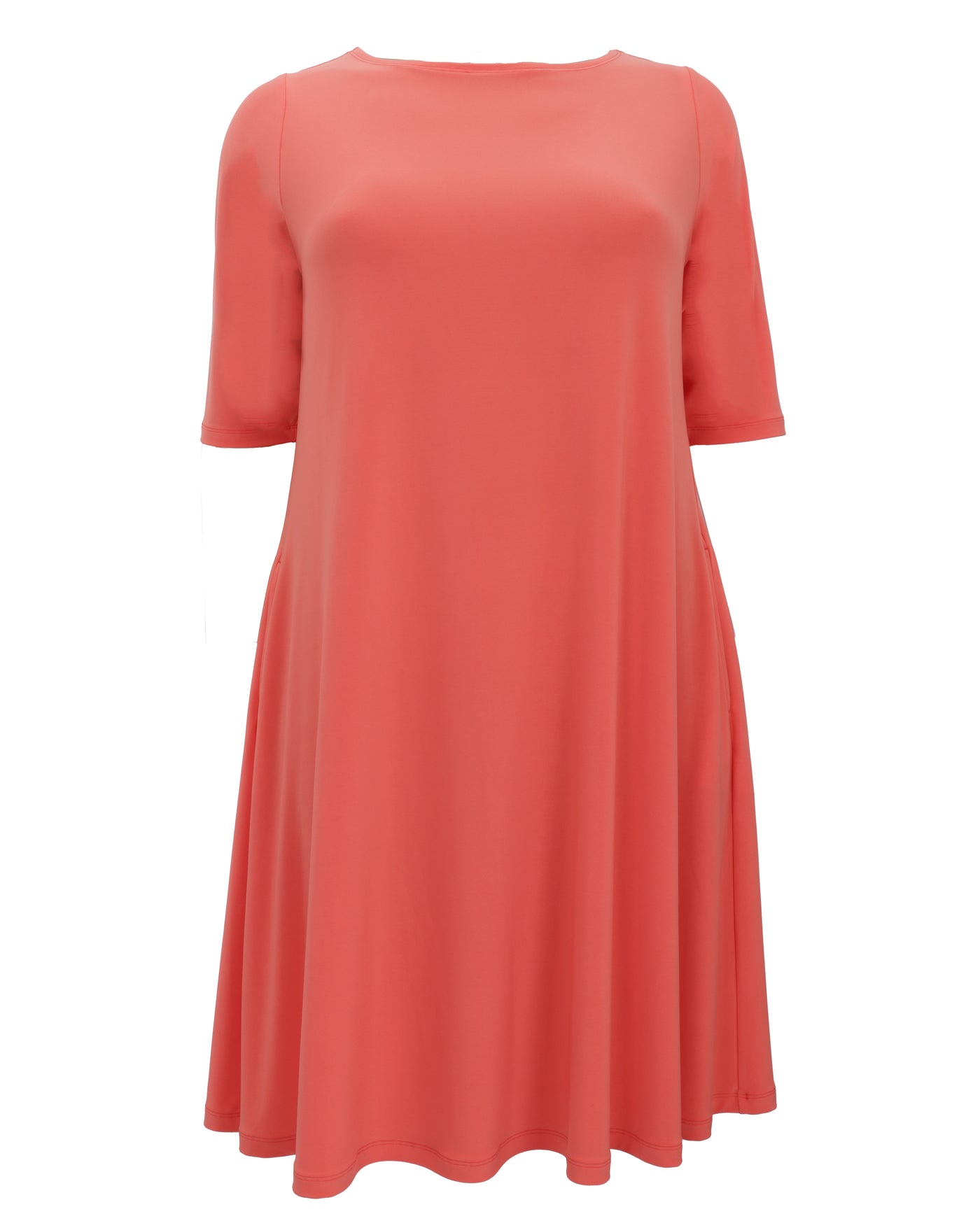 Sympli Nu Trapeze Dress with Short in Coral