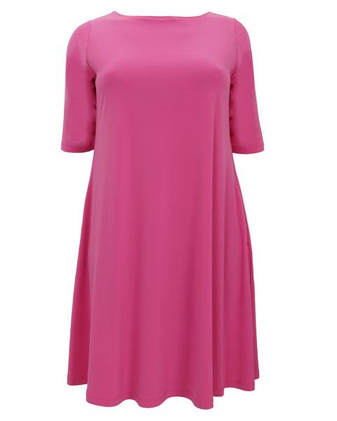 Sympli Nu Trapeze Dress with Short in Peony