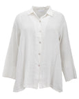 Bryn Walker Light Linen Mirren shaped Hi-Lo Hem Shirt in Cream