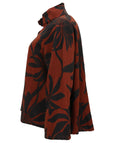Bryn Walker Heavy Linen Sabira Stand collar Flared Jacket in Hearth Print