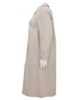 Verpass Stretch Cotton Trench Coat with Cinched Waist and Button Back Detail in Sand