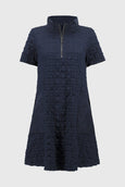 Joseph Ribkoff Bubble Jacquard A-line Dress in Midnight