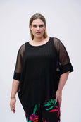 JR Mesh Knit Asymmetrical Top in Black