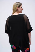 JR Mesh Knit Asymmetrical Top in Black