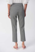 Joseph Ribkoff Geometric Jacquard Stretch Crop Pull On Pant in White/Blk