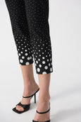 Joseph Ribkoff Millennium Degrade Dot Print Crop Pant in Blk/Van