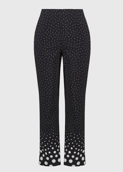 Joseph Ribkoff Millennium Degrade Dot Print Crop Pant in Blk/Vanilla