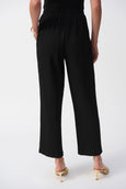 Joseph Ribkoff Seersucker Wide Leg Pull On Pant in Black