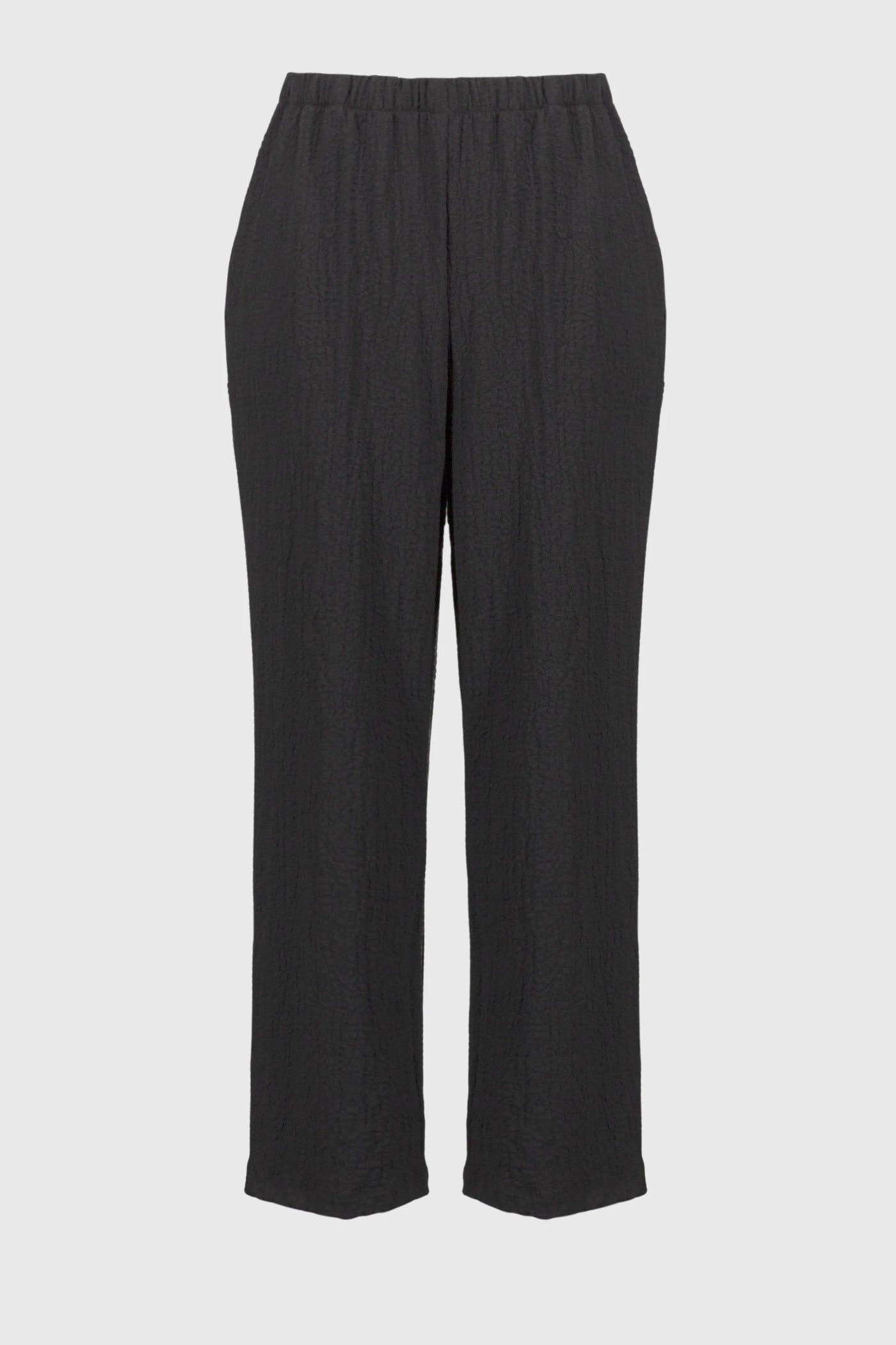 Joseph Ribkoff Seersucker Wide Leg Pull On Pant in Black