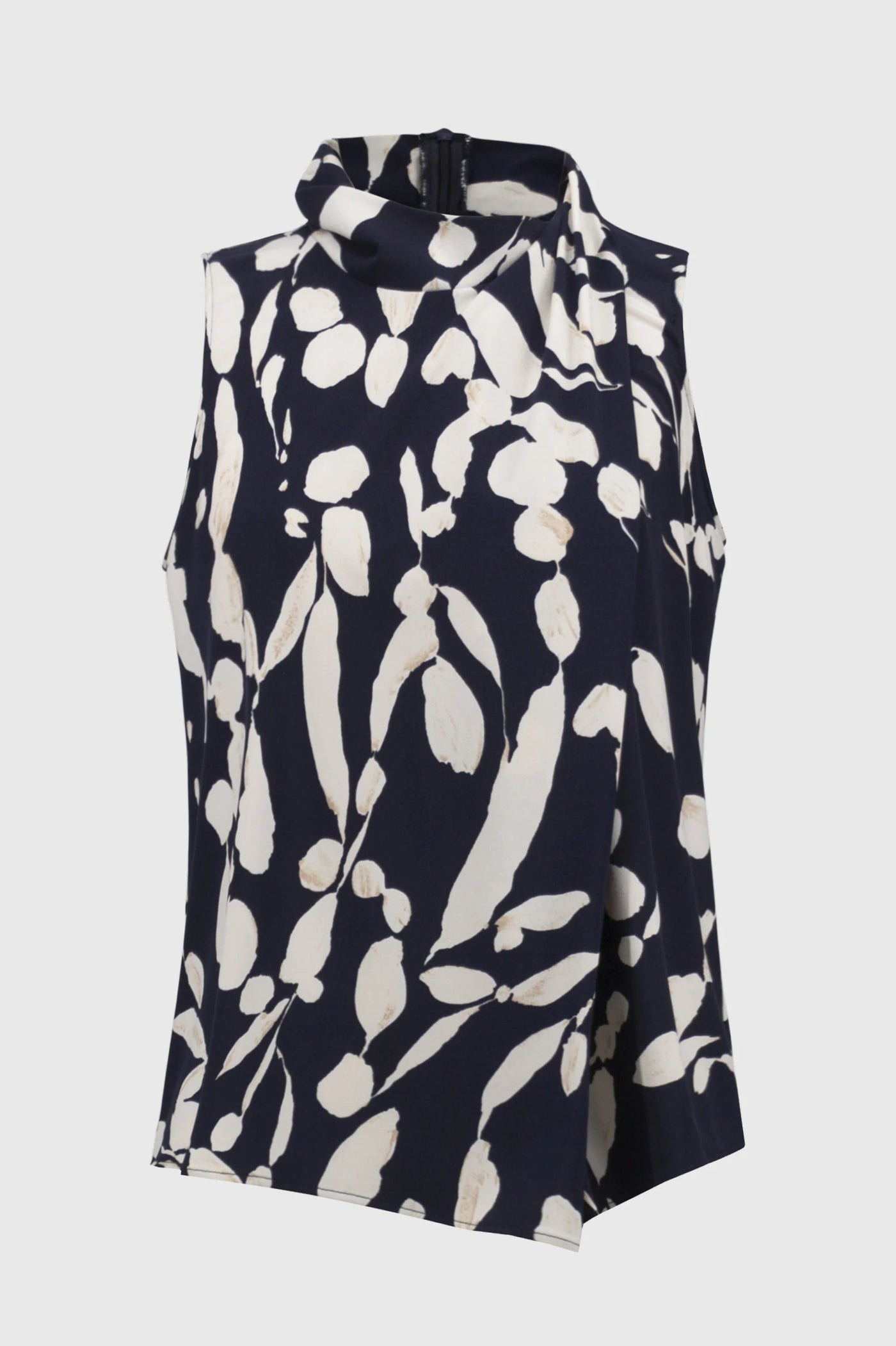 JR Abstract Print Sleeveless Top in Midnight/Beige