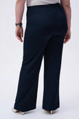 Joseph Ribkoff Seersucker Wide Leg Drawstring Pant in Midnight