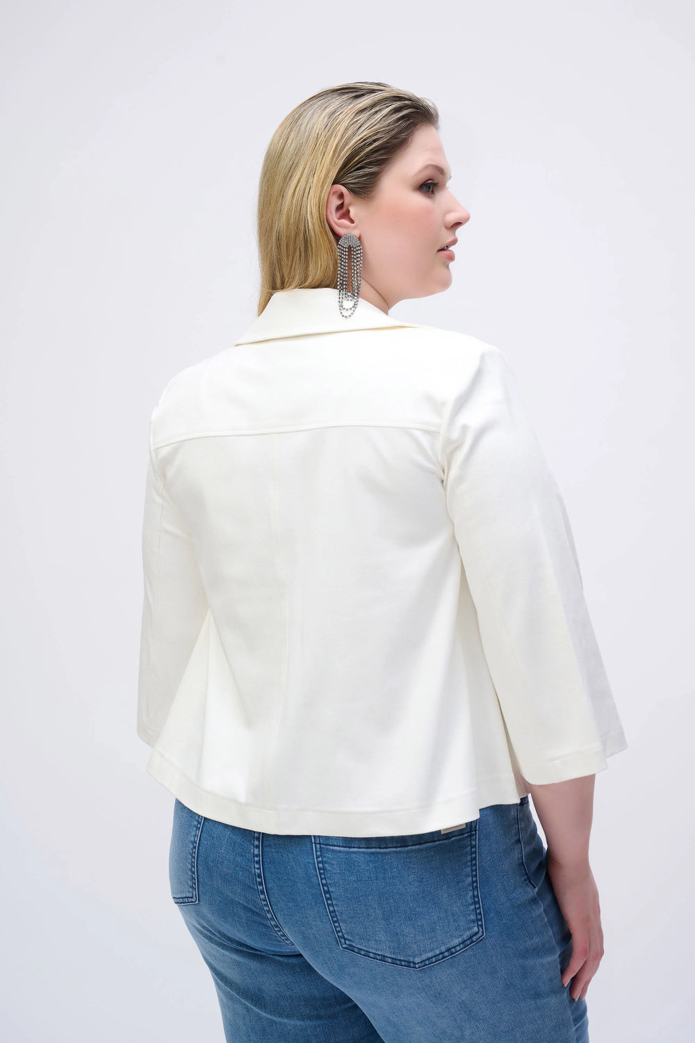 Joseph Ribkoff Foil Faux Suede Jacket in Vanilla