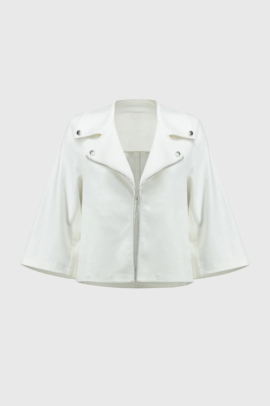 Joseph Ribkoff Foil Faux Suede Jacket in Vanilla
