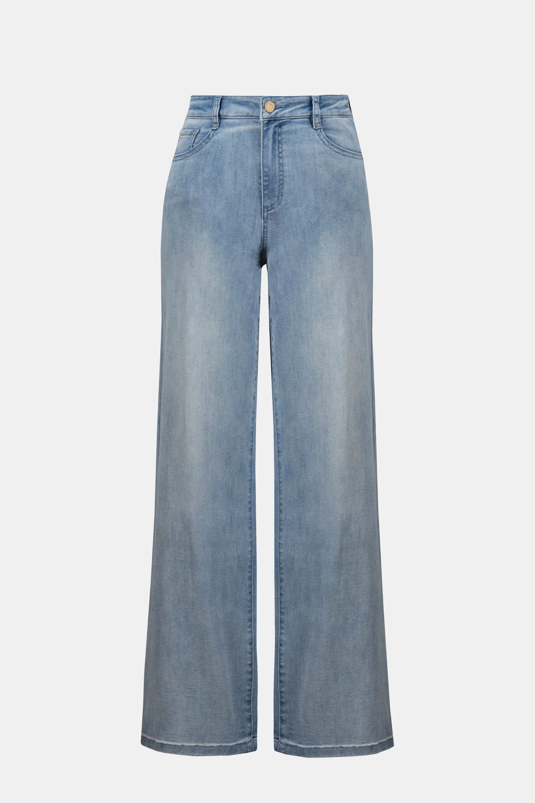 Joseph Ribkoff Goldie Classic Wide Leg Stretch Jean in Light Blue Denim