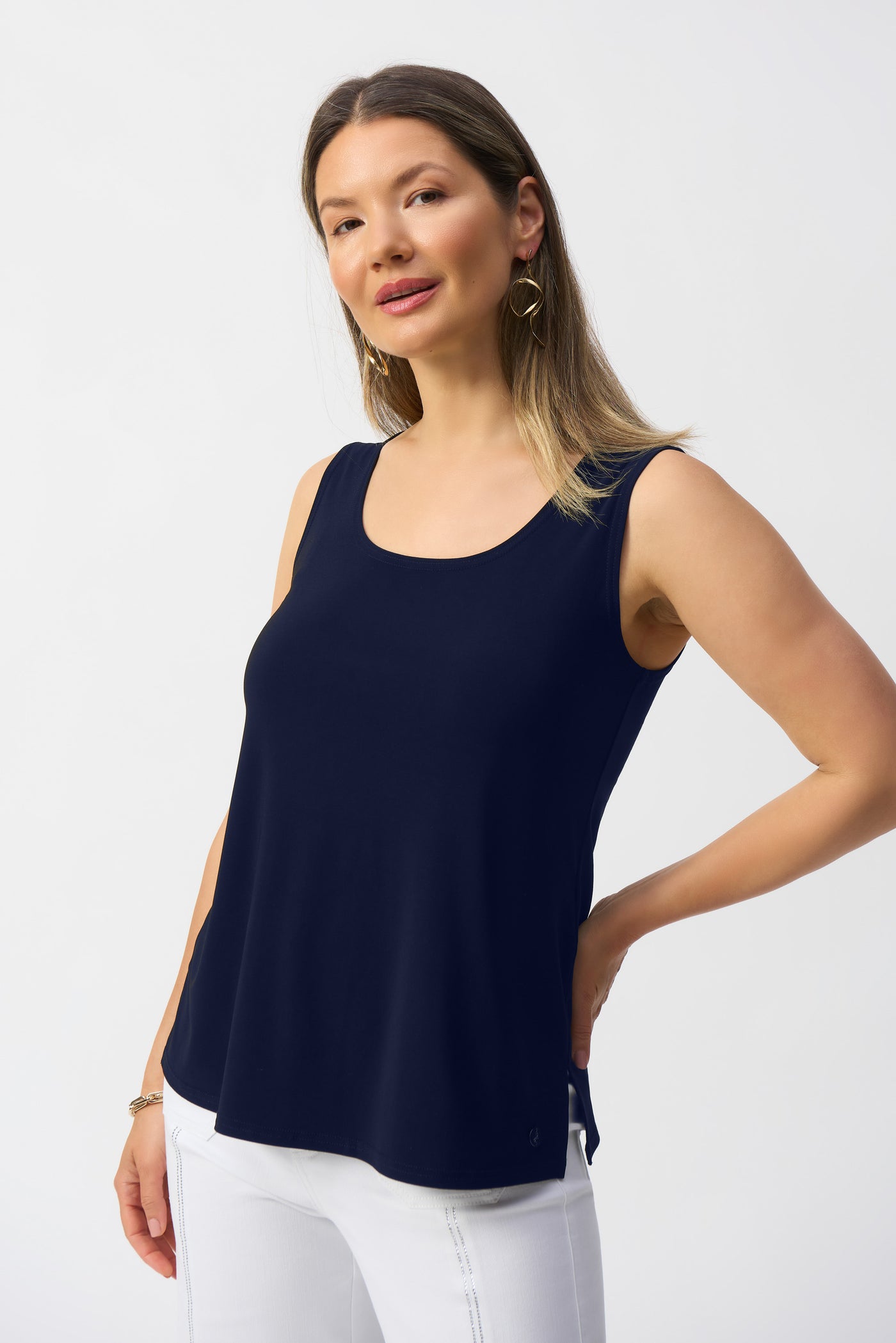 Joseph Ribkoff silky Knit Scoop neck Cami in Midnight