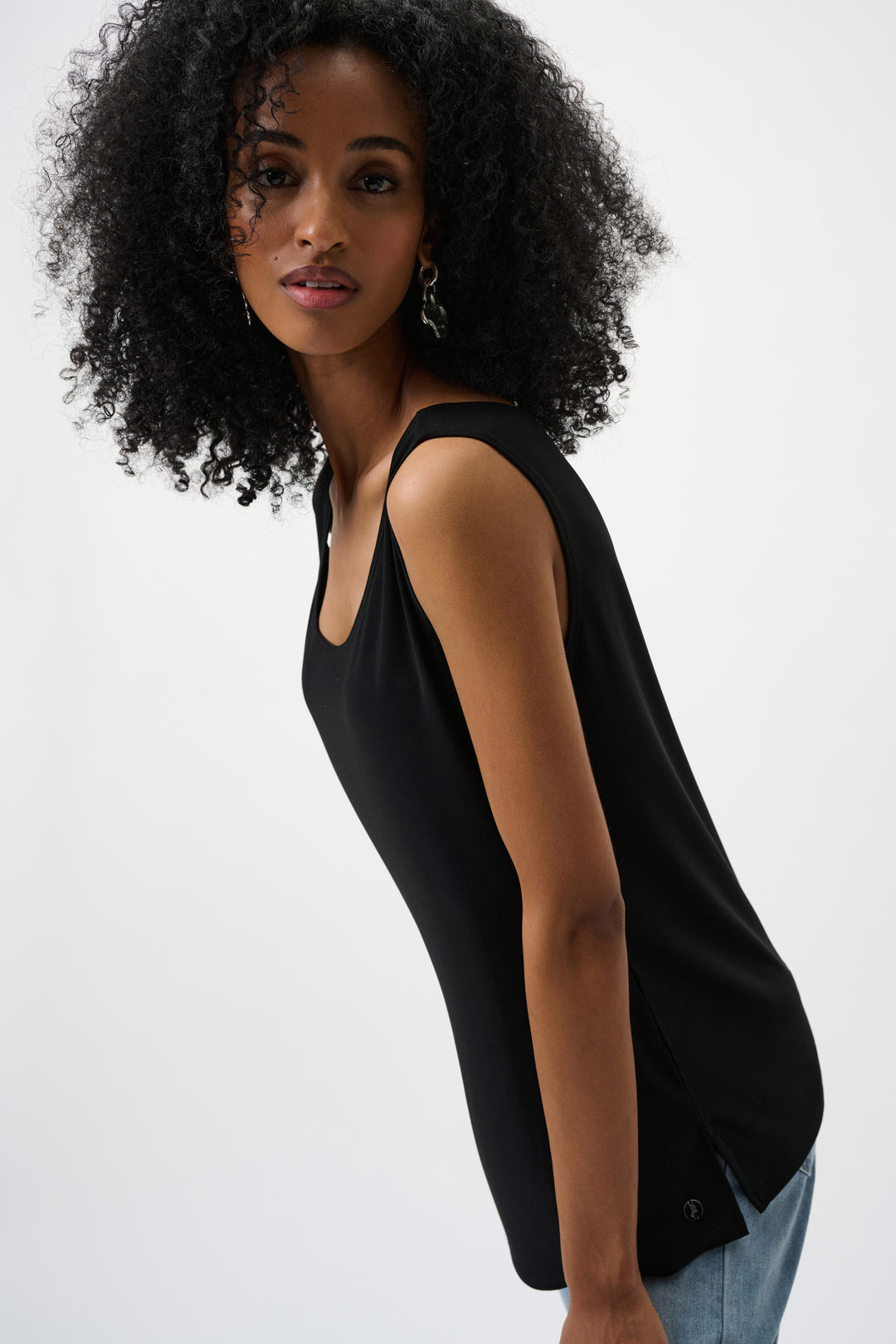 Joseph Ribkoff Silky Knit Scoop Neck Camisole in Black