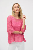 Joseph Ribkoff 2 Piece Chenille Open Stitch Sweater in Bubblegum