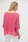 Joseph Ribkoff 2 Piece Chenille Open Stitch Sweater in Bubblegum