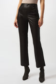 Joseph Ribkoff Leatherette Pull on Wide Leg Pant in Black