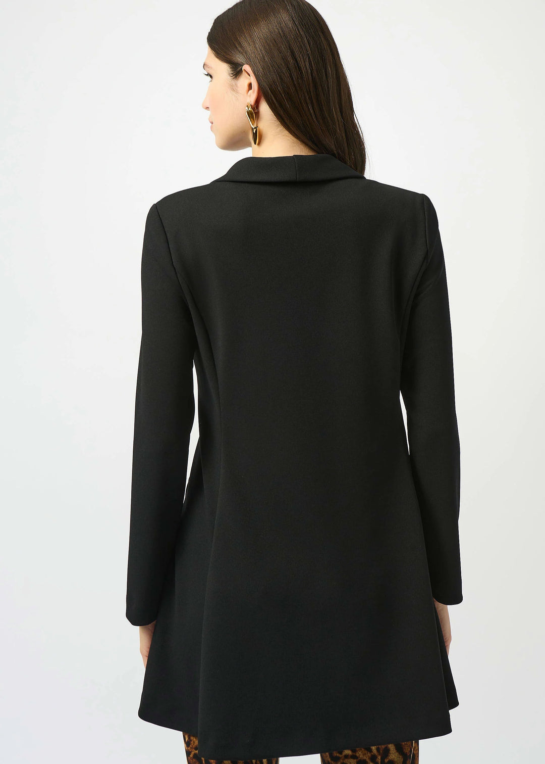 back view of plus size Joseph Ribkoff Scuba Fit and Flare Jacket in Black