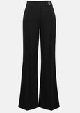 front view of plus size Joseph Ribkoff Scuba Flared Pant in Black