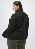 back view of plus size Joseph Ribkoff Scuba Jersey Boxy Top in Black