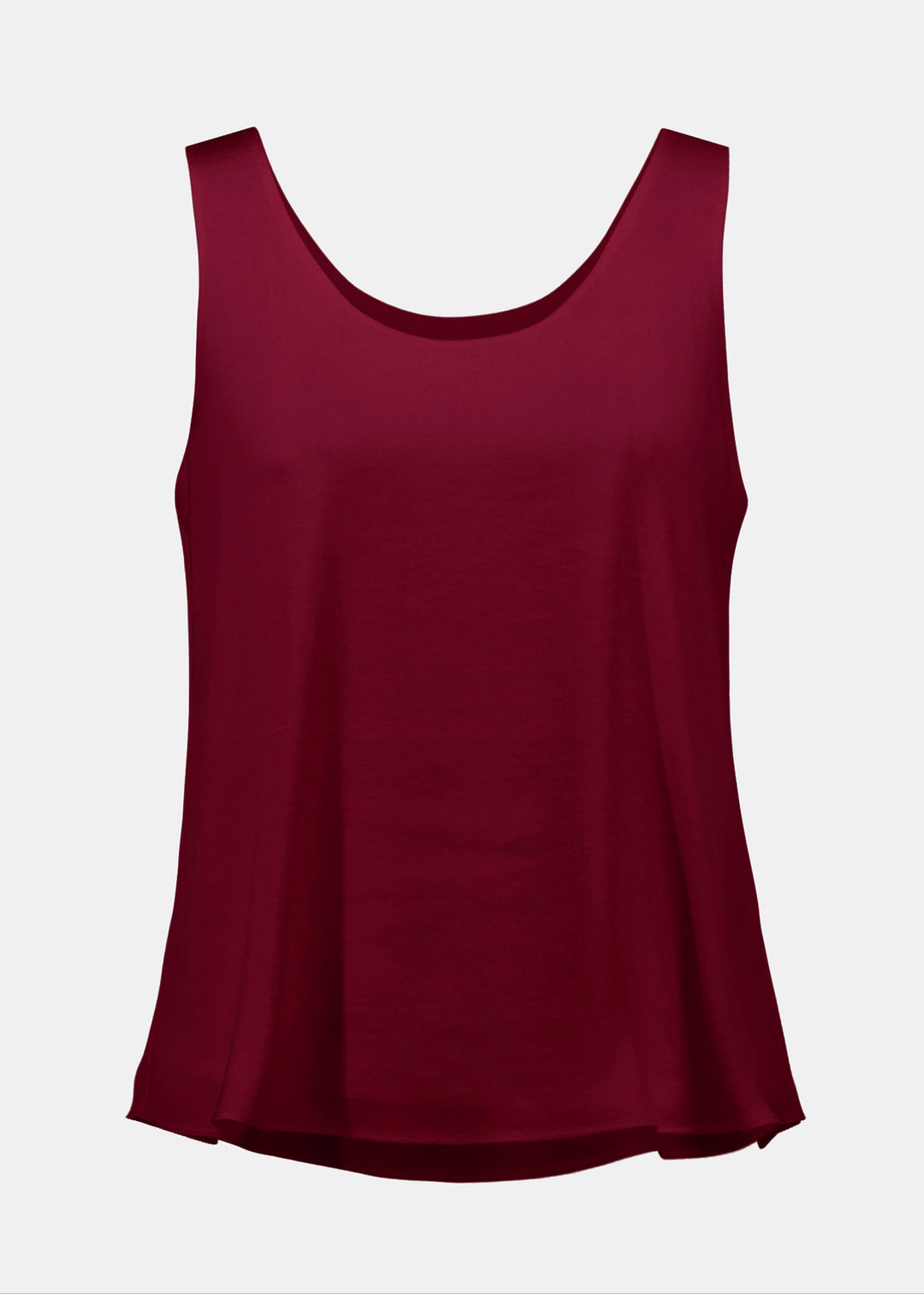 Maroon tank top on a light gray background