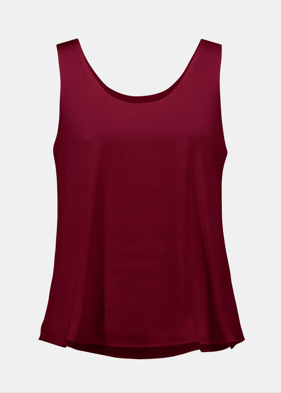 Maroon tank top on a light gray background