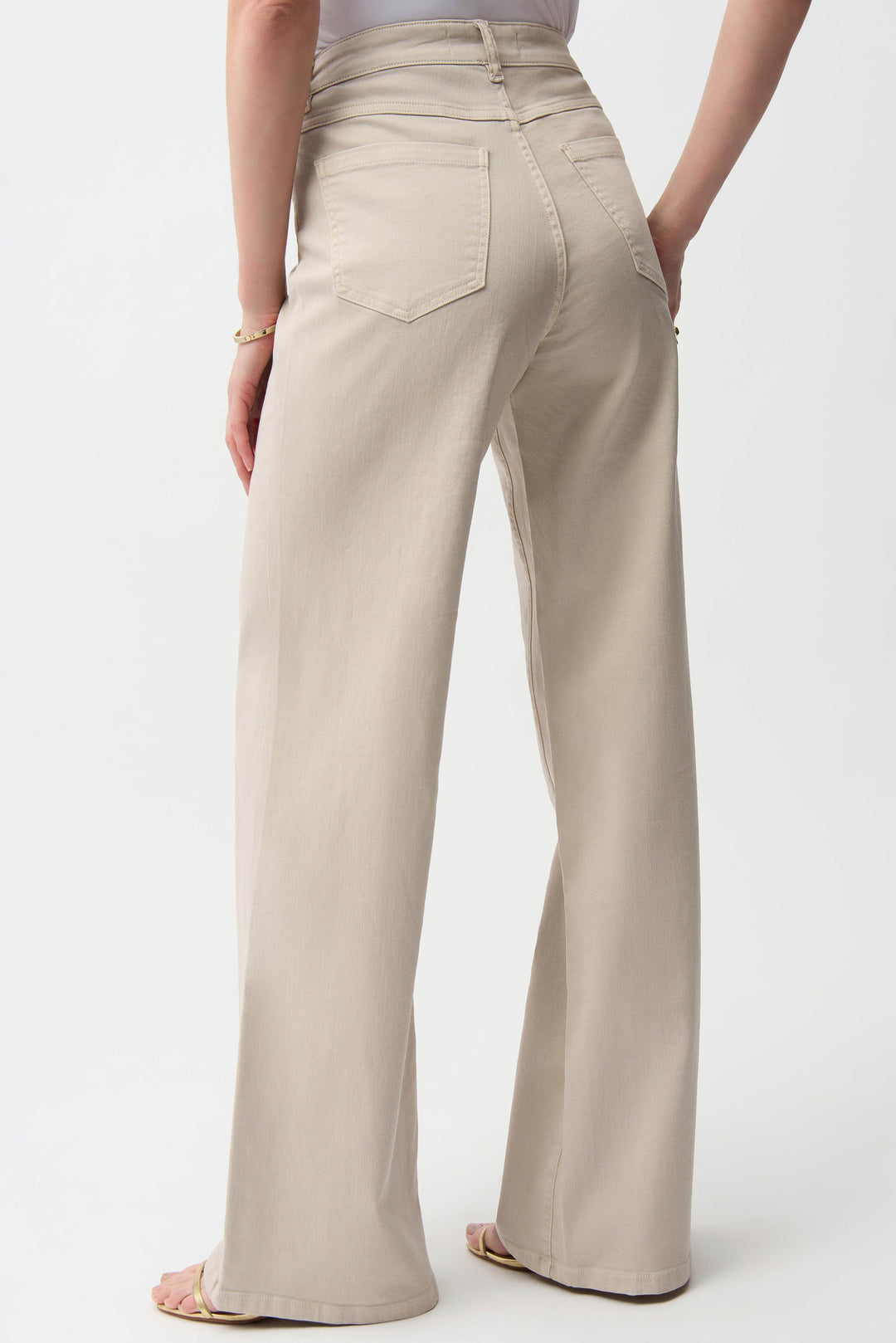 Joseph Ribkoff Goldie Classic Wide-Leg Stretch Denim Jeans in Moonstone
