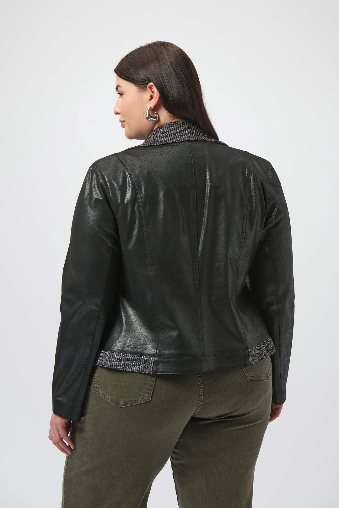 Joseph Ribkoff Foiled Faux Suede Fitted Jacket