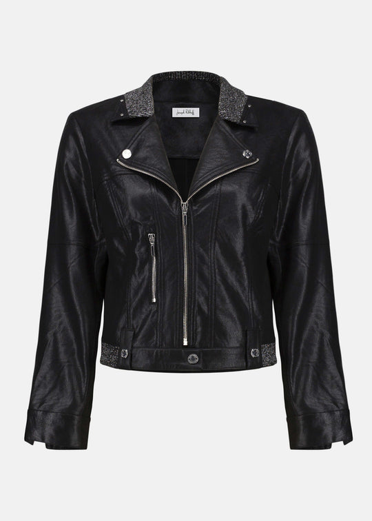 Joseph Ribkoff Foiled Faux Suede Fitted Jacket