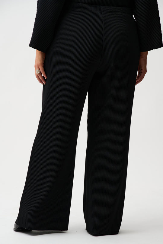 Joseph Ribkoff Pleated Scuba Crepe Wide Leg Pant in Black