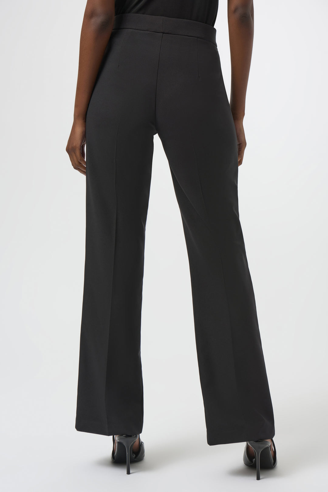 Joseph Ribkoff Lux Twill Straight Pull on Pant with Front Slit in Black