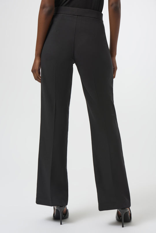 Joseph Ribkoff Lux Twill Straight Pull on Pant with Front Slit in Black