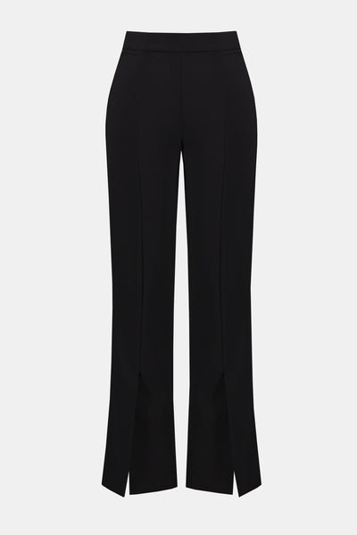 Joseph Ribkoff Lux Twill Straight Pull on Pant with Front Slit in Black
