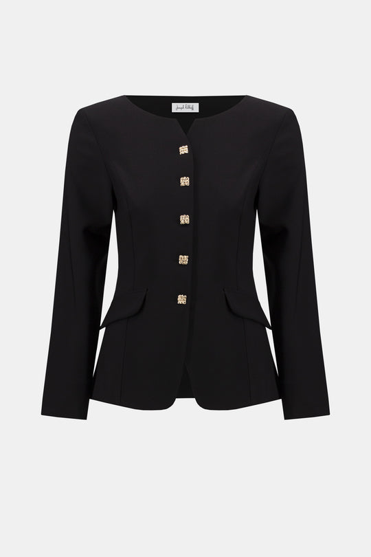 Joseph Ribkoff Lux Twill Fitted Jacket in Black