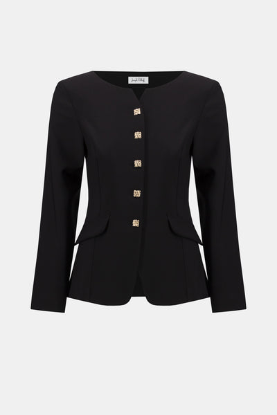 Joseph Ribkoff Lux Twill Fitted Jacket in Black