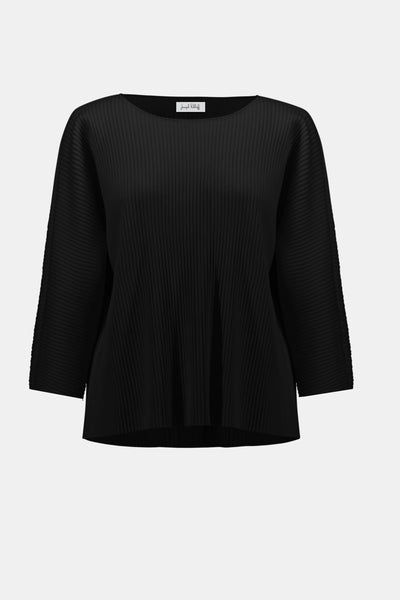 Joseph Ribkoff Pleated Scuba crepe Box top in Black