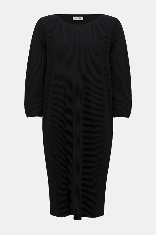 Joseph Ribkoff Pleated Scuba Crepe Dress in Black